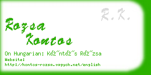 rozsa kontos business card